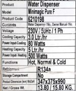 Voltas Water Dispenser Floor Model (Mini Magic Pure F) - Image 9