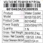 Voltas Water Cooler Stainless Steel 60/80 Ltr. - Image 8